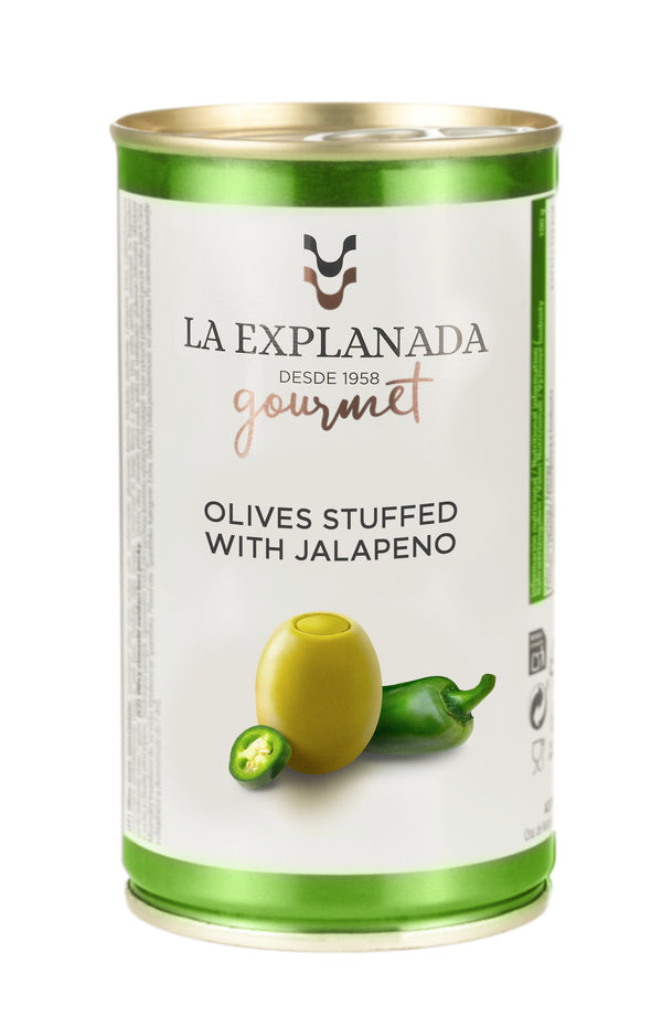 Măsline Gourmet umplute cu Jalapenos, 370ml/150g