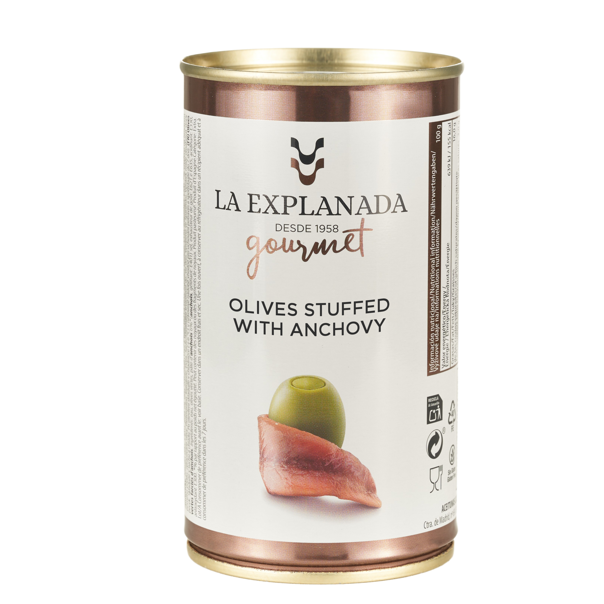 Măsline Gourmet umplute cu anșoa, 350ml/150g | Miramax România