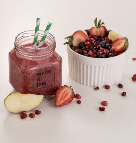 Mix de fructe pentru smoothie - Rodie, Coacăze Negre, Căpșuni, Măr, 150 g